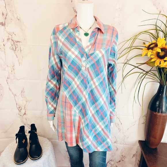 Soft Surroundings Colorful Plaid Button-Up Shirt - Picture 2 of 5
